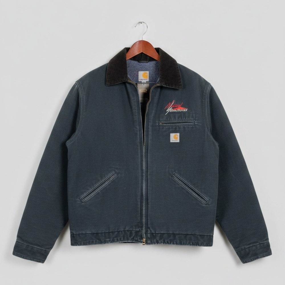 Carhartt J01 BLK Detroit Jacket Duck Canvas Blanket Lined USA Mens XL 25x27 - Picture 1 of 5